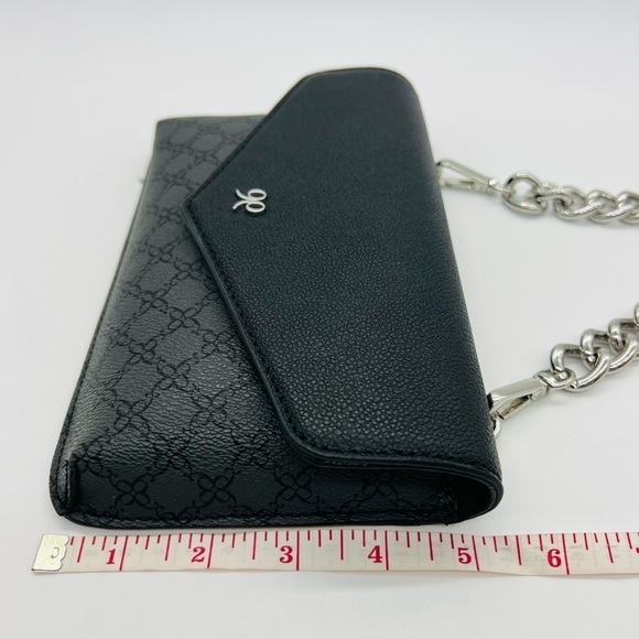 Womens black & gray small handbag with silver chain NWOT - Picture 6 of 10